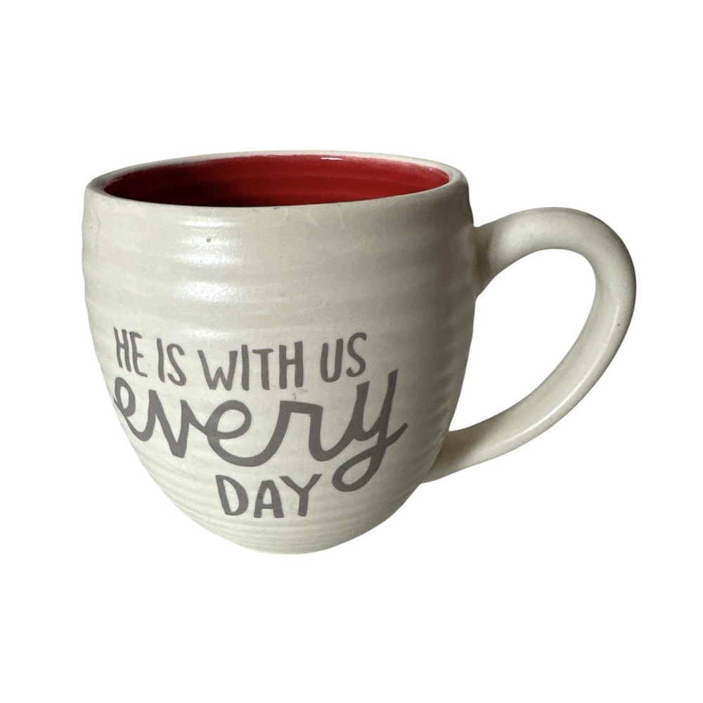 HALLMARK Cup Religious Ceramic Mug‎ "HE IS WITH US every DAY"